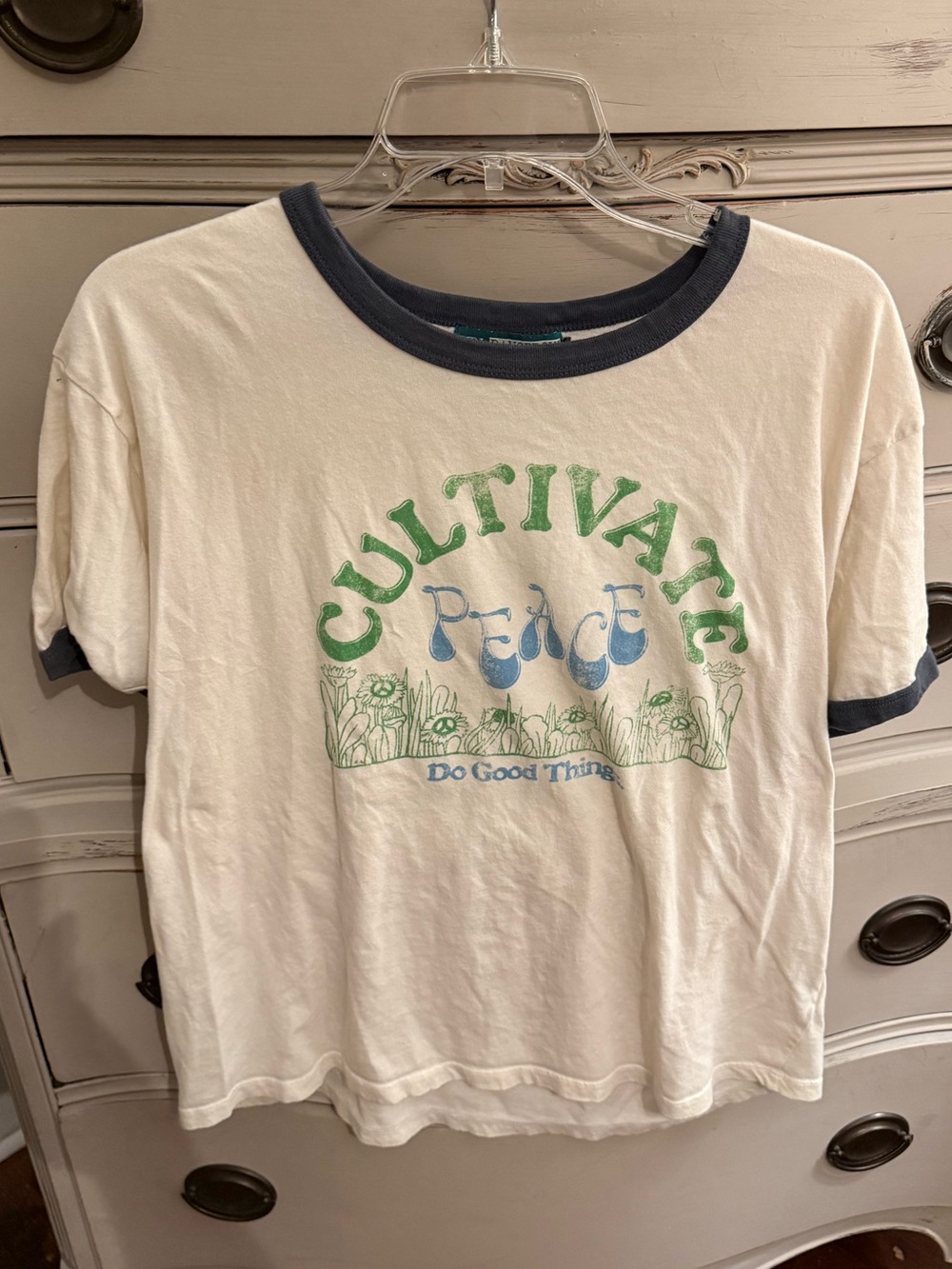Girl Dangerous Organic Cotton Graphic Ringer Tee Shirt L